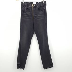 McGuire Exposed Fly Raw Ankle Crop Black Jeans 26